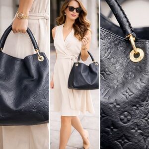 Louis Vuitton Artsy MM Empreinte Leather Slate Gray Ardoise Gold Hardware